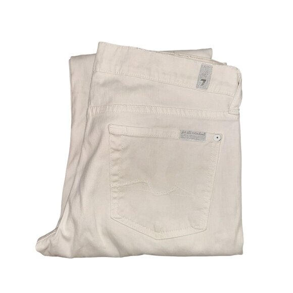 7 For All Mankind Denim - 7 For All Mankind 7FAM Bootcut Jeans Womens 29 30 White Embroidered Pockets